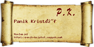 Panik Kristóf névjegykártya